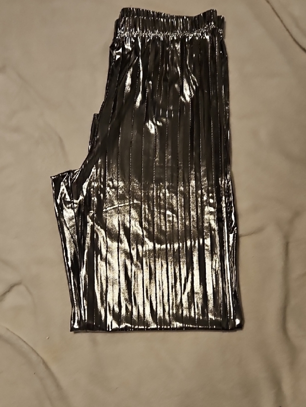 Sincerely Jules Metallic Silver Pleated Pants - Picture 4 of 8